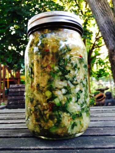 Spicy Kohlrabi-Kale Kimchi